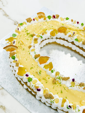 Number cake citron meringuée